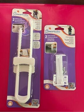 Dreambaby White Sliding Locks & Safety Catches - 2 Pack
